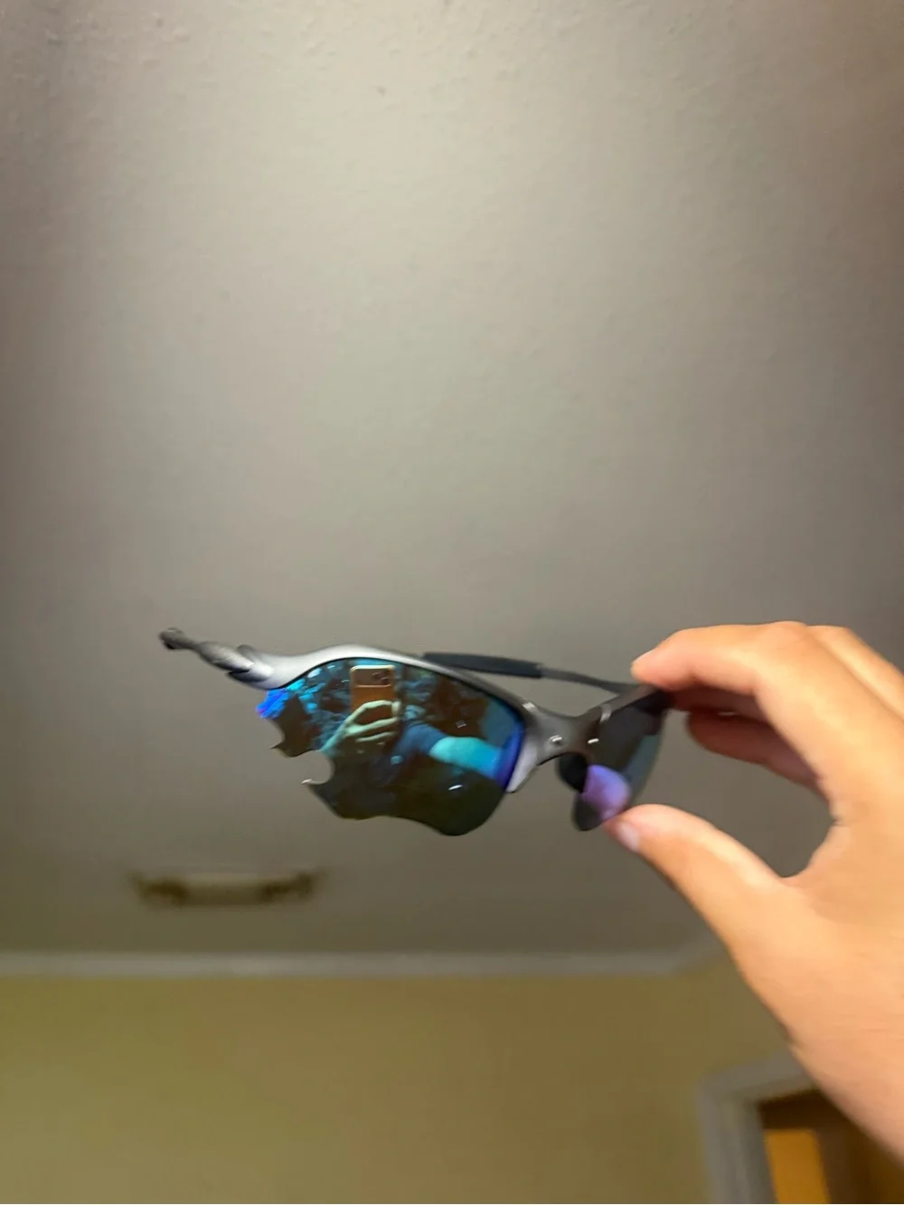 Blue Mirrored Sport Sunglasses - Lightweight Performance Oakley